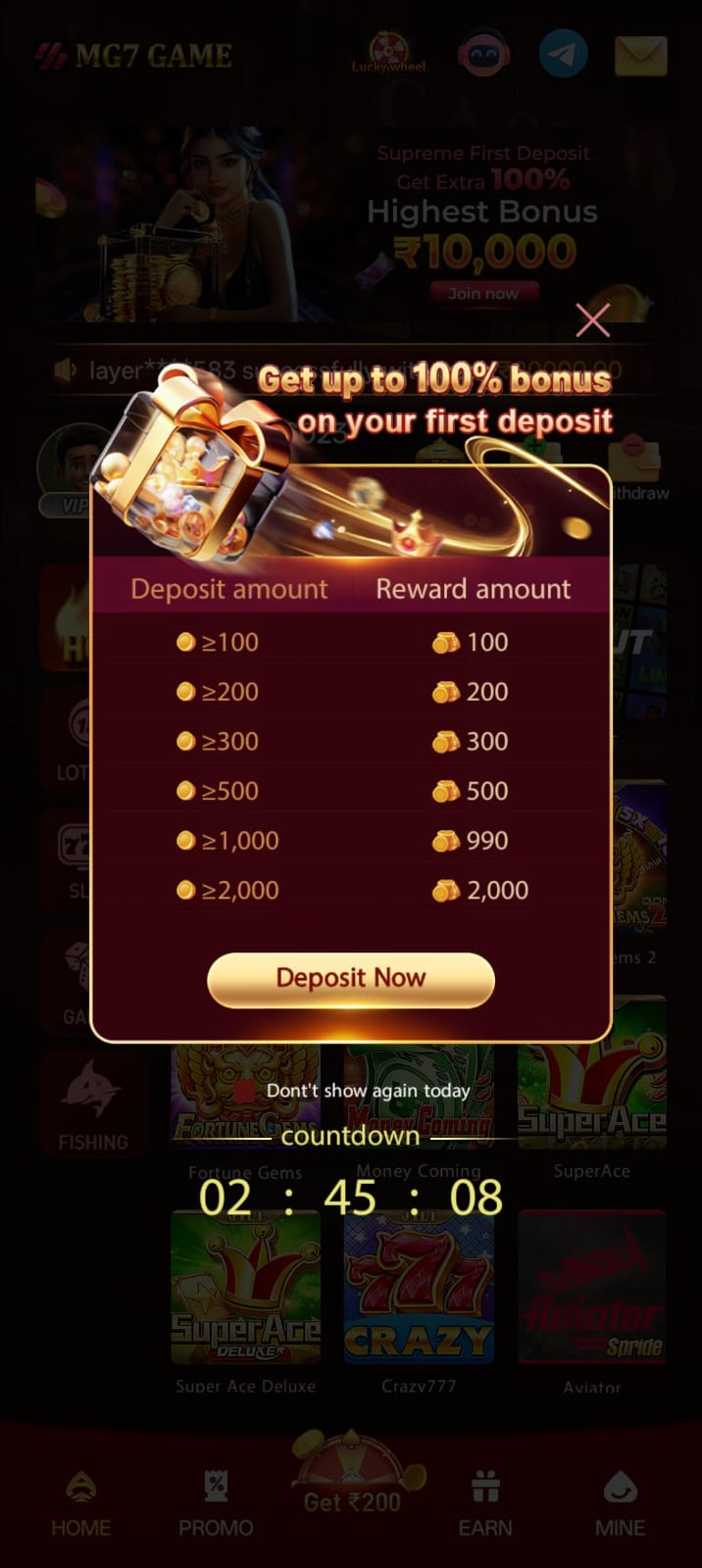 MG7 Game online app login signup bonus offers gaming